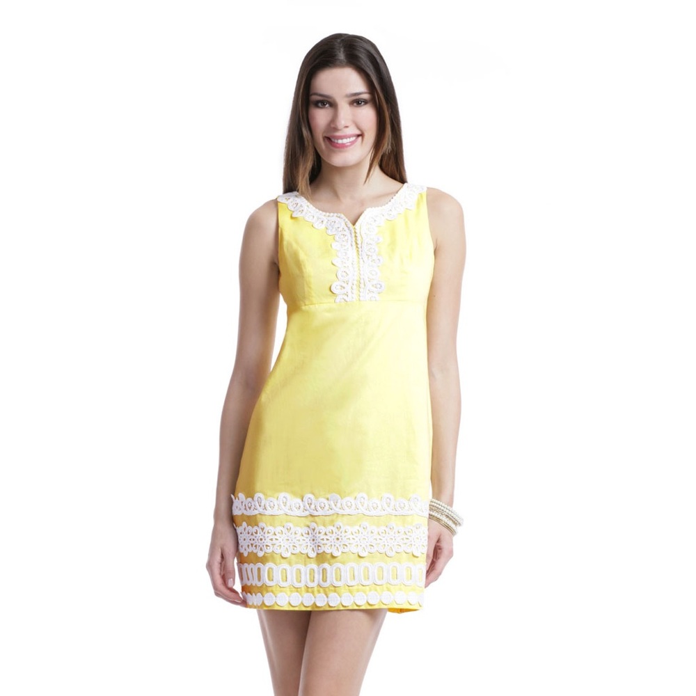 Lilly Pulitzer Embroidered Yellow Dress